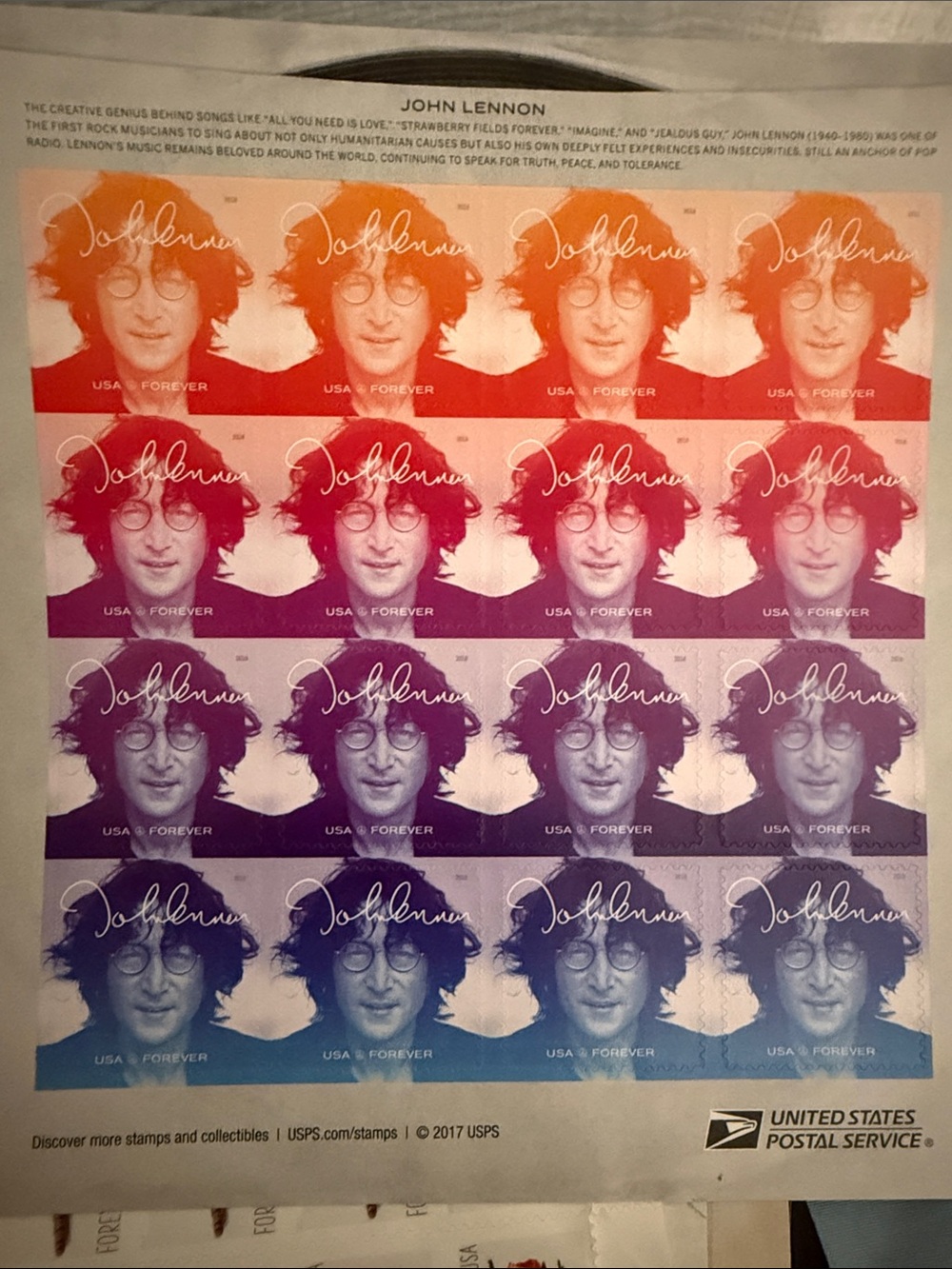 John Lennon FOREVER STAMPS